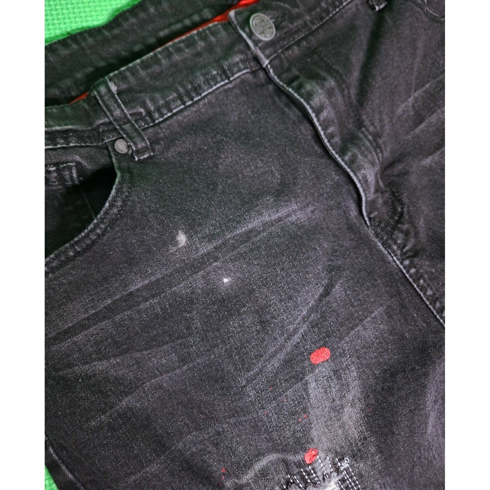 Switch Remarkable Black Jeans Bloody Distressed Ripped Goth Pants Size 40x32 Men - Picture 7 of 9